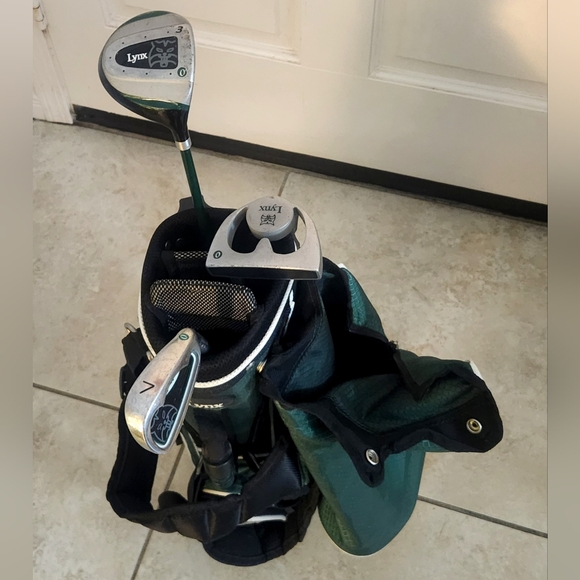 Lynx Size 0 Green Kids Junior 4 Piece Golf Club Set Youth Right Handed w/ Stand - Picture 1 of 4